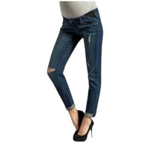 Paige Jeans Women Maternity 26 Blue Deniim Tawni Destruction Jimmy‎ Jimmy Skinny